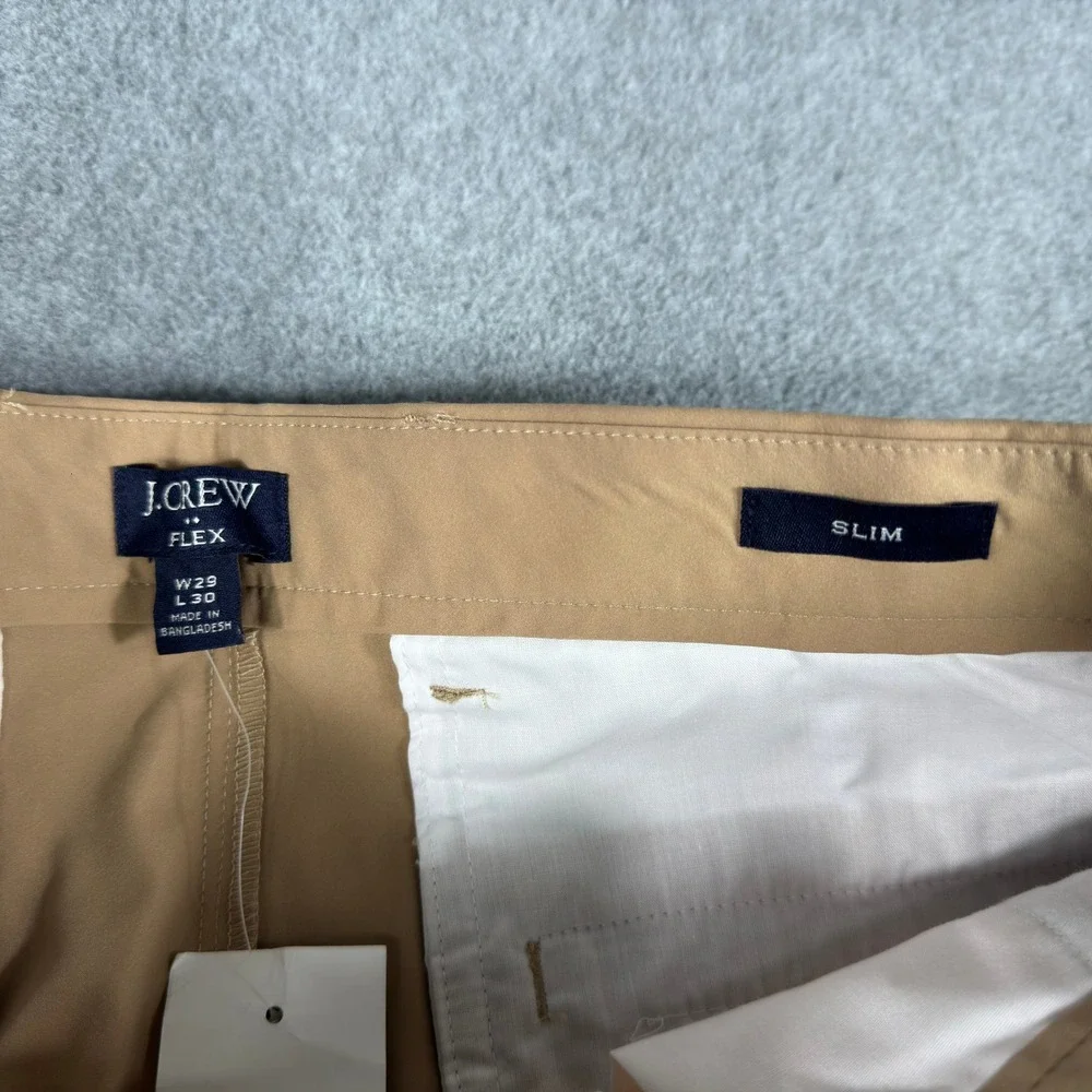 J.Crew Flex Slim Chino Pants Mens 29x30 Khaki NWT READ